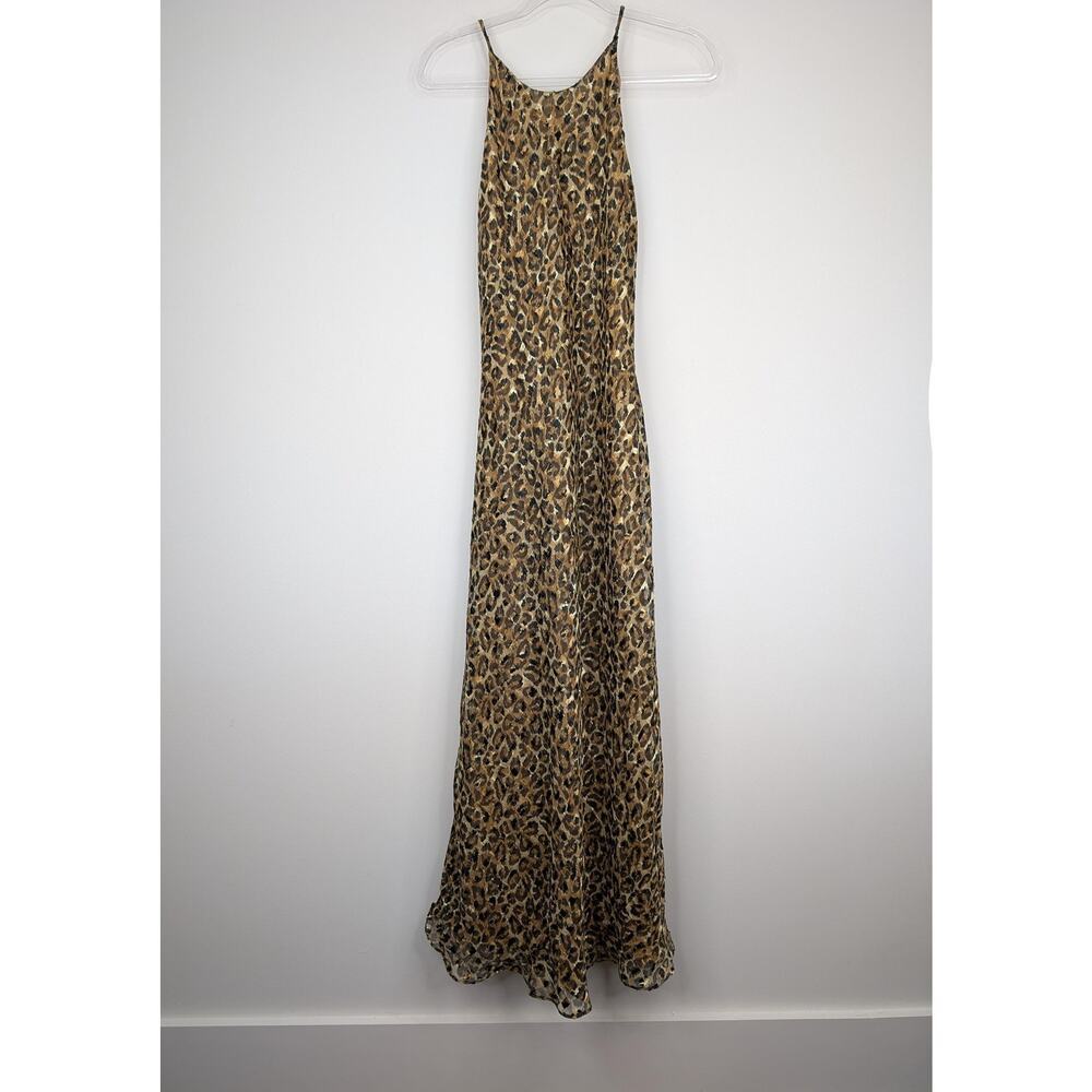 Hampton Nites Dress Womens 10 Leopard Maxi Gown Animal Print Lined Glam Formal